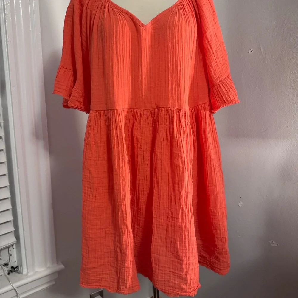 Stark x cotton gauze ruffle babydoll dress - Picture 1 of 3